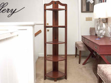 Corner Etagere 4 Shelf In Cherry Stain Finish