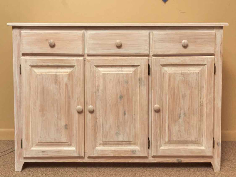 White washed Finish Pine 3 Drawer 3 Door  Sideboard