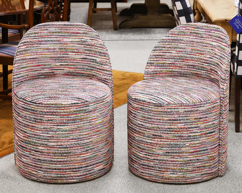 Pair of Mitchell Gold + Bob Williams Margaux Chairs in Multicolor Stripe