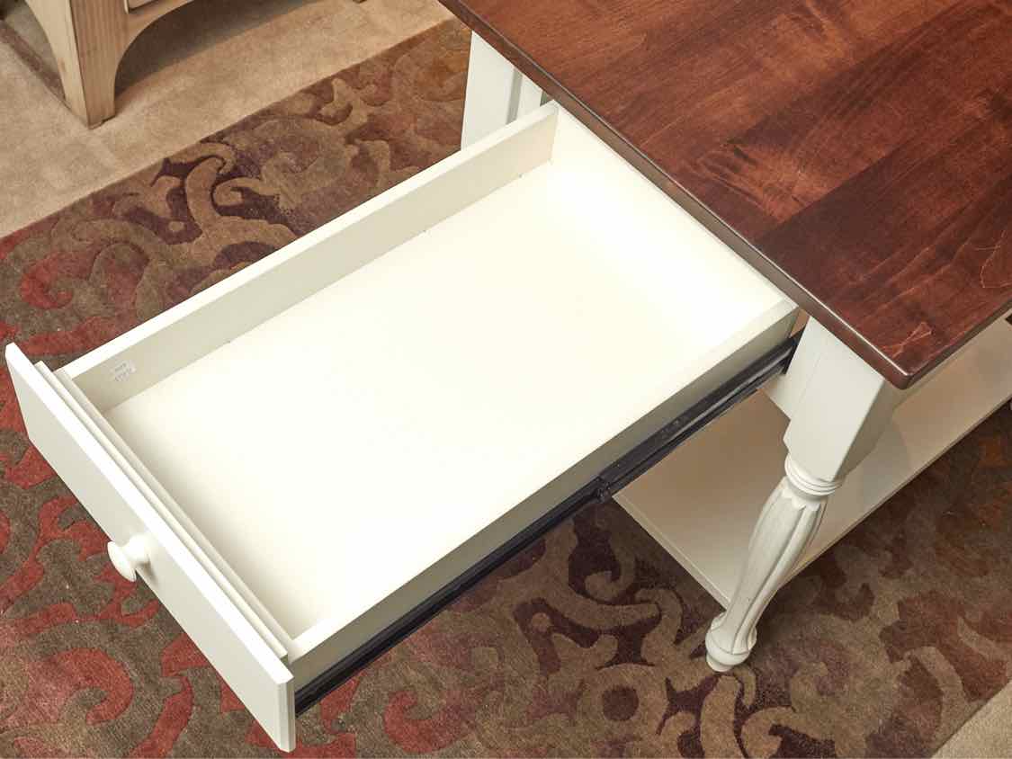 Pair of Maple Side Tables with Country White Finish