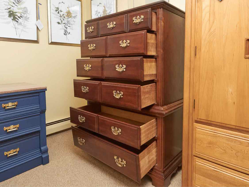 American Drew Cherry Finish 4 Over 2 Drawer Chest with Traditional Brass Pulls