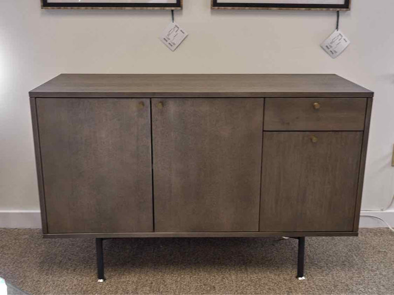 Crate & Barrel Grey Sideboard with 3 Doors & 1 Drawer