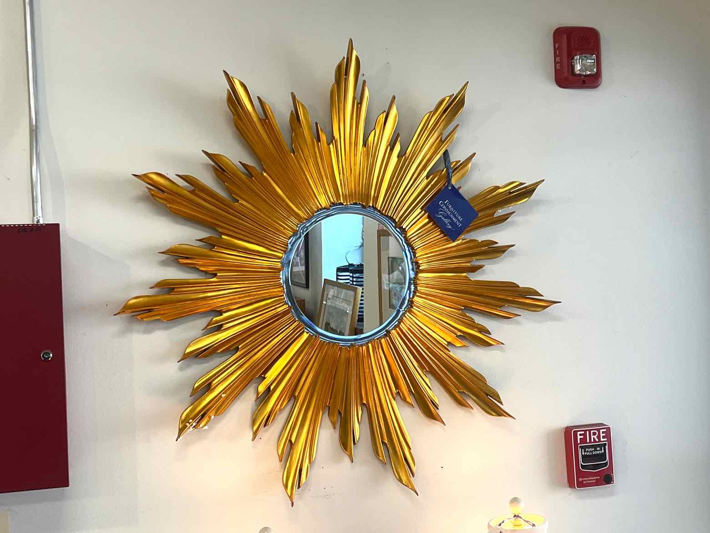 Jonathan Charles Small Gilded Sunburst Mirror