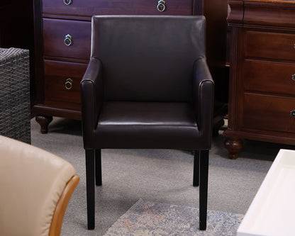 Crate & Barrel Lowe Arm Chair in Dark Brown Leather