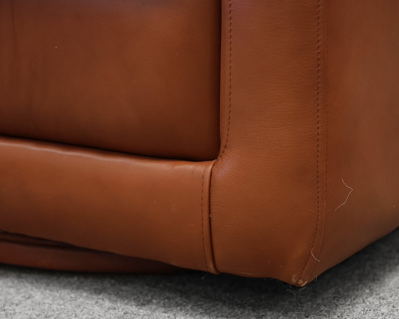 Caramel Color Leather Swivel Chair