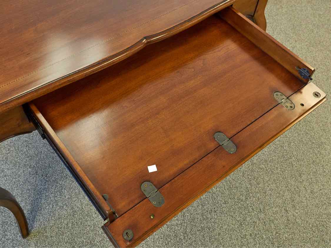 Drexel  Cherry Desk with Cabriole Legs with 1 Drop Down Drawer & Backsplash