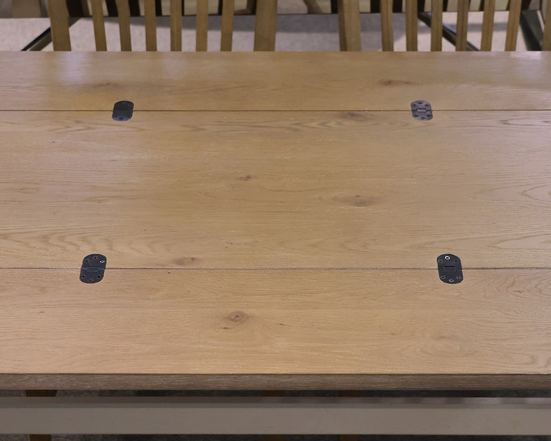 Universal Trestle Table & Set of 4 Chairs in Cream & Grey Wash Oak