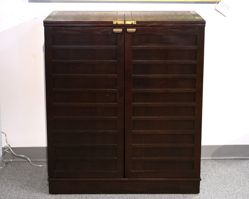 Crate & Barrel Bar Cabinet with Flip Top in Espresso Finish