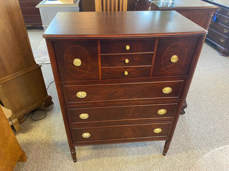 Flame Mahogany Chest With Brass Edwardian Pulls