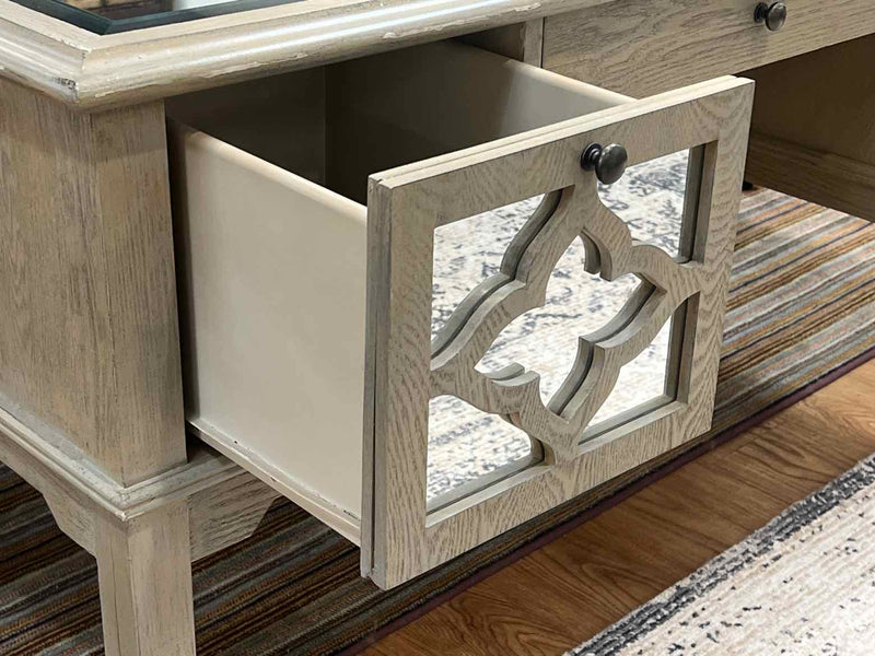 3 Drawer Mirrored Desk