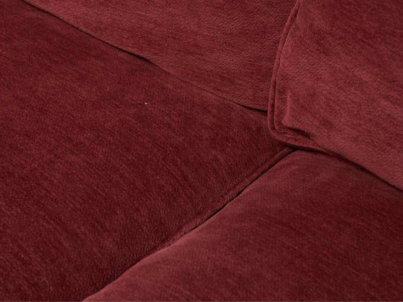 'Cranberry Red" Upholstered 2 Cushion Rolled Arms Loveseat