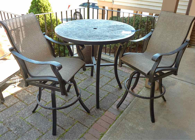 Castelle Outdoor Bar Table & Pair of Stools Set