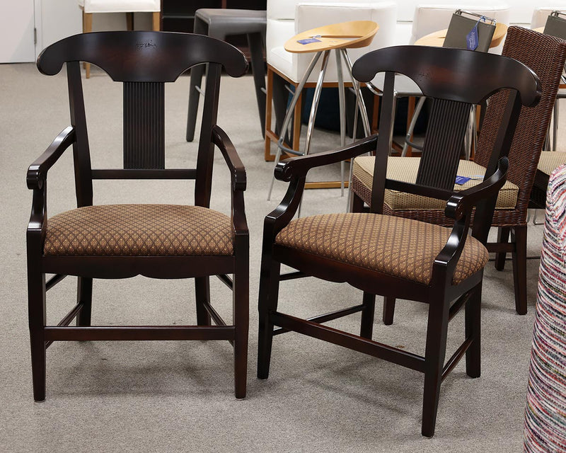 Pair of Arhaus Tuscany Farmhouse Dining Arm Chairs