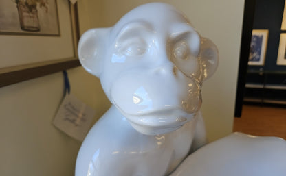 White Ceramic Monkey Bowl