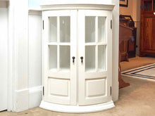 White Finish 2 Glass Door 3 Shelf Corner Display Cabinet