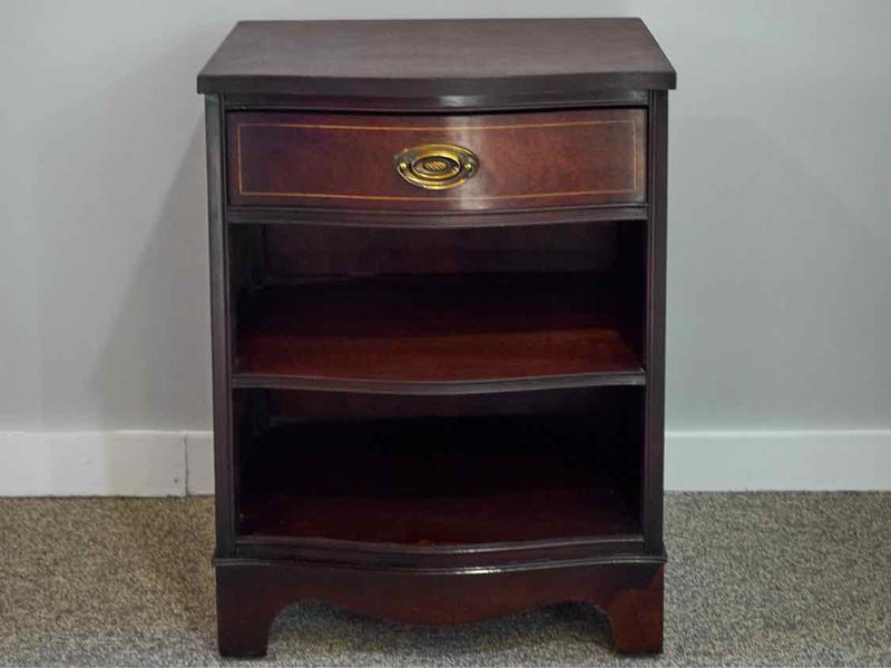 Mahogany Serpentine Front One Drawer Nightstand