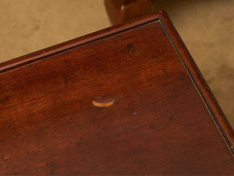 Mahogany Side Table With Shelf & Drawer