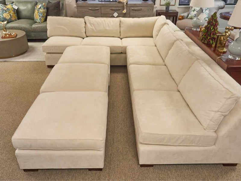 Mitchell Gold Two Piece LAF Sectional in Cream Suede