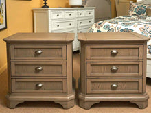 Pair Of Layna 3 Drawer In Driftwood Grey Finish Nightstand Chest