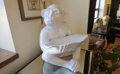 White Ceramic Monkey Bowl