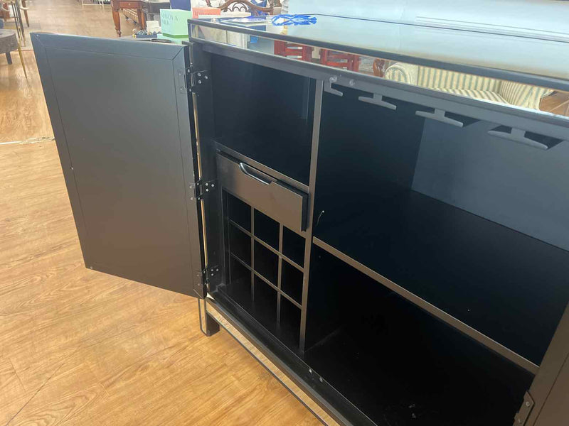 2-Door Mirrored Bar Cabinet