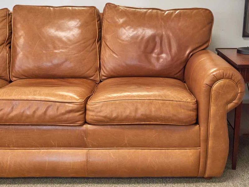 Ethan Allen 'Conor' Leather Sofa