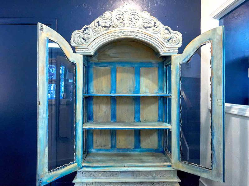 Shabby Chic Blue & White Armoire