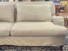 Gray Slipcover English Roll Arm Two Cushion Sofa