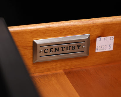 Century Furniture Paragon Accent Chest in Black with Satin Steel Pulls