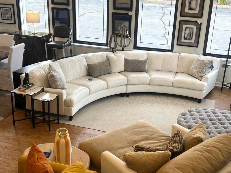 Elite Leather 'Seville' Sectional in Florence White