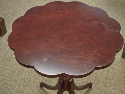 Bombay Mahogany Pie Crust Pedestal Side Table