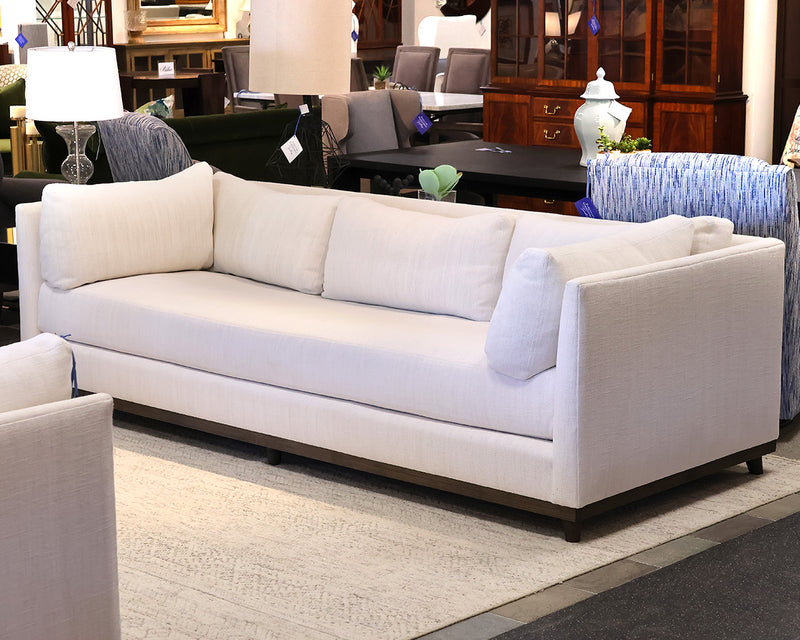 Holly Hunt 'Verellen'White Plains Upholstered Sofa with Ash Wood Finish