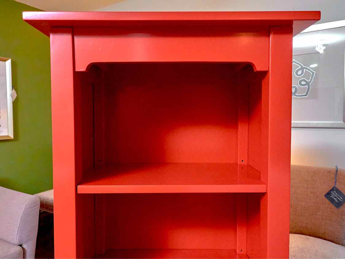 Pottery Barn In Red Finish  4 Shelf  Beadboard Accents Bookcase