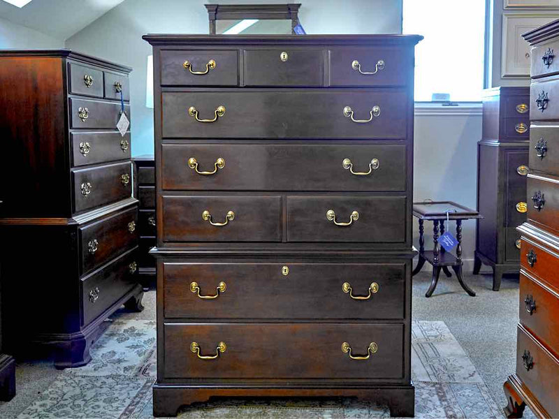 Drexel  "Charleton" Cherry 6 Drawer Chest with Brass Chippendale Handles