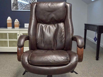 Brown Leather Rolling Office Chair