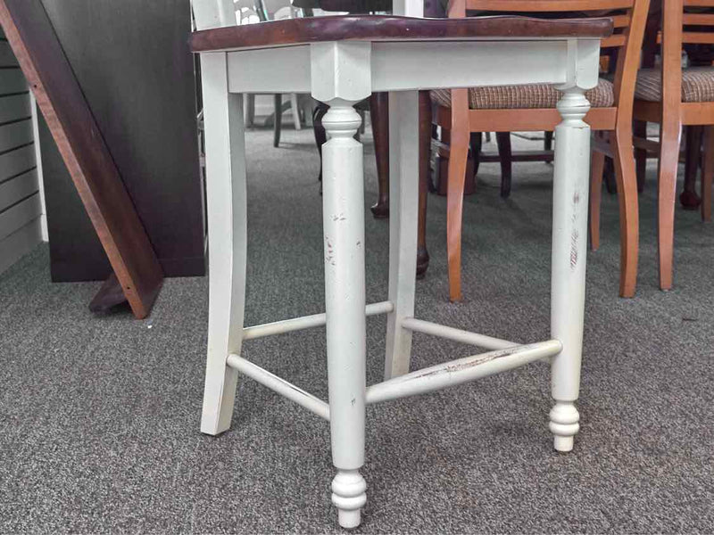 Canadel Ivory Distressed Pub Table with Cherry Top  & 4 Chair Set