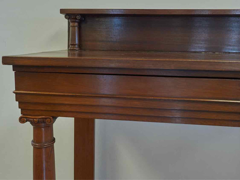 Mahogany Empire Style Server with Column Sides & 2 Drawers