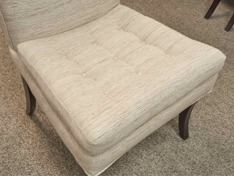 Lynne Scalo Set of 10 Custom Raw Silk Dining Chairs in Cream & Beige