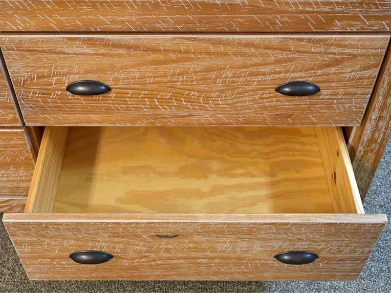 6-Drawer Reclaimed Wood Dresser in Whitewashed Finish