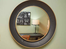 Black & Gold Round Metal  Mirror