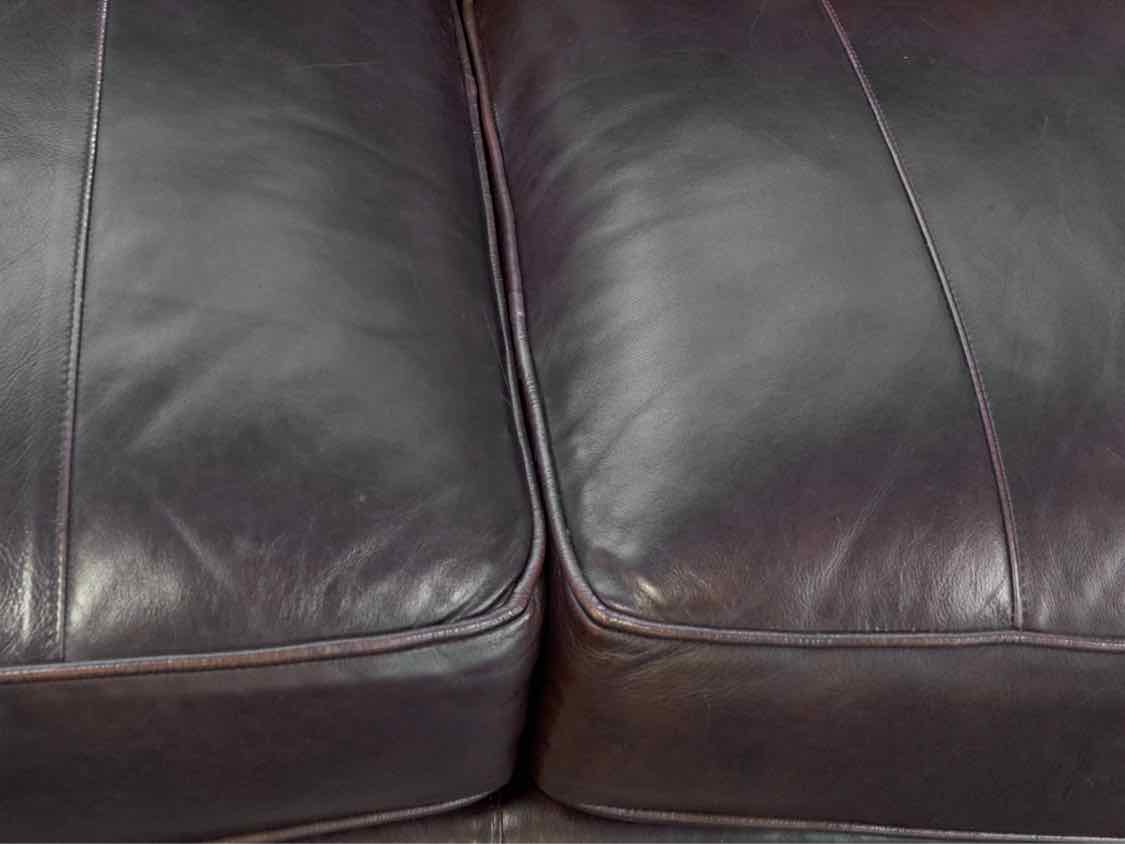 Smith Brothers & Berne Espresso  Brown Analine Leather 2  Cushion Sofa