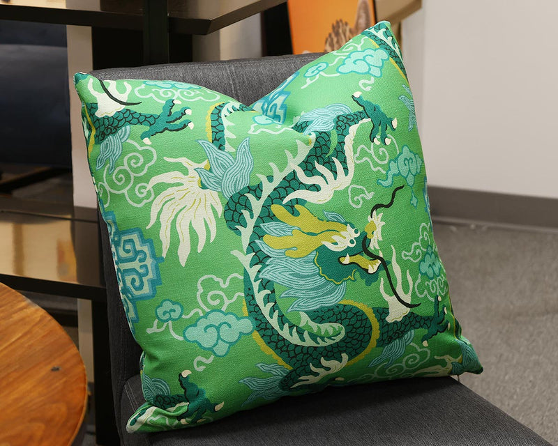 "Royal Dragon Jade Green" Accent Pillow