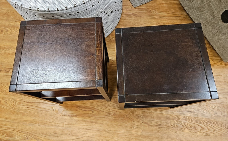 Pair of Espresso Side Tables