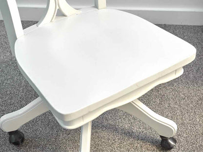 Pottery Barn Teen White Desk Chair on Wheels