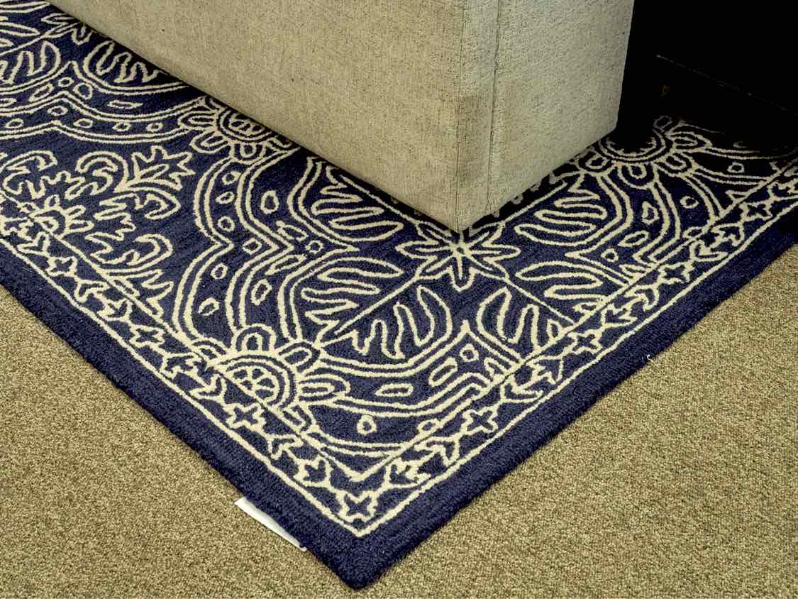 Ralph Lauren Navy and White Area Rug