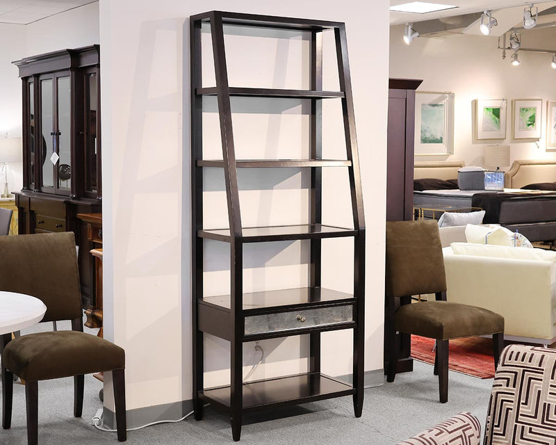 Bernhardt Sutton House Bookcase in Dark Mink / Silver