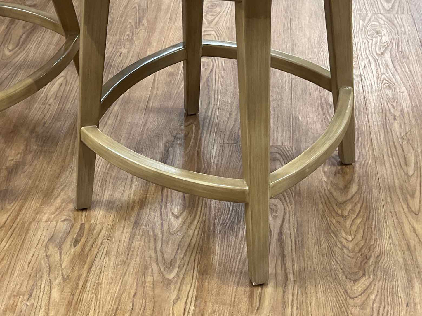 Pair of Woven Swivel Counter Stools