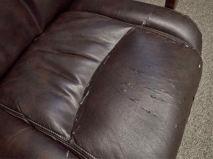 Brown Leather Rolling Office Chair