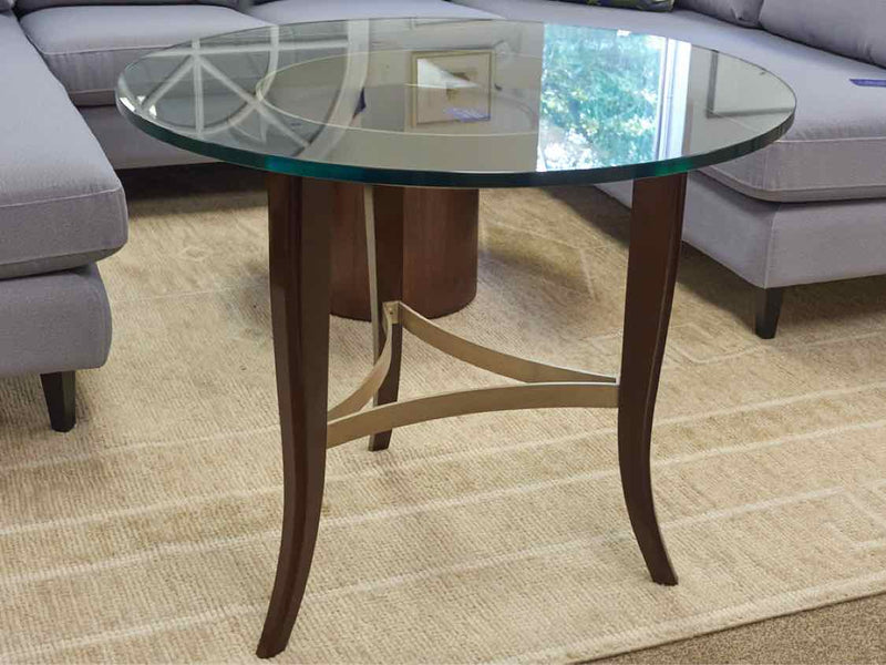 Contemporary Round Glass Top Dining Table