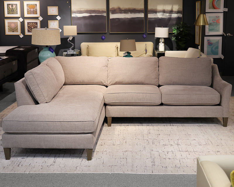 Max Home for Bloomingdales 2-Piece Sectional with LAF Chaise in Taupe Chenille